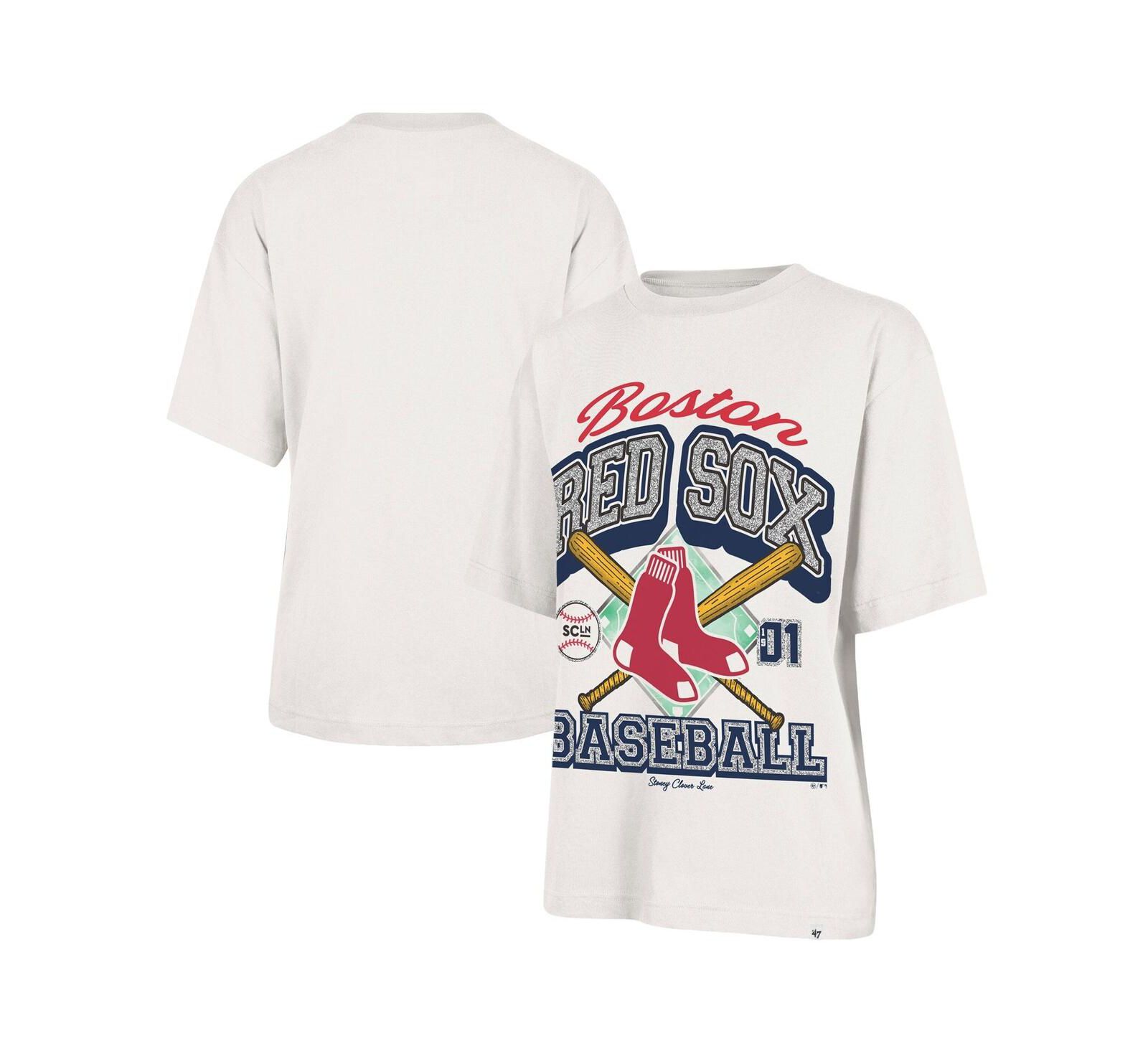 Stoney Clover Lane X '47 Brand Women's Sand Boston Red Sox Crossover Base Foundation T-Shirt