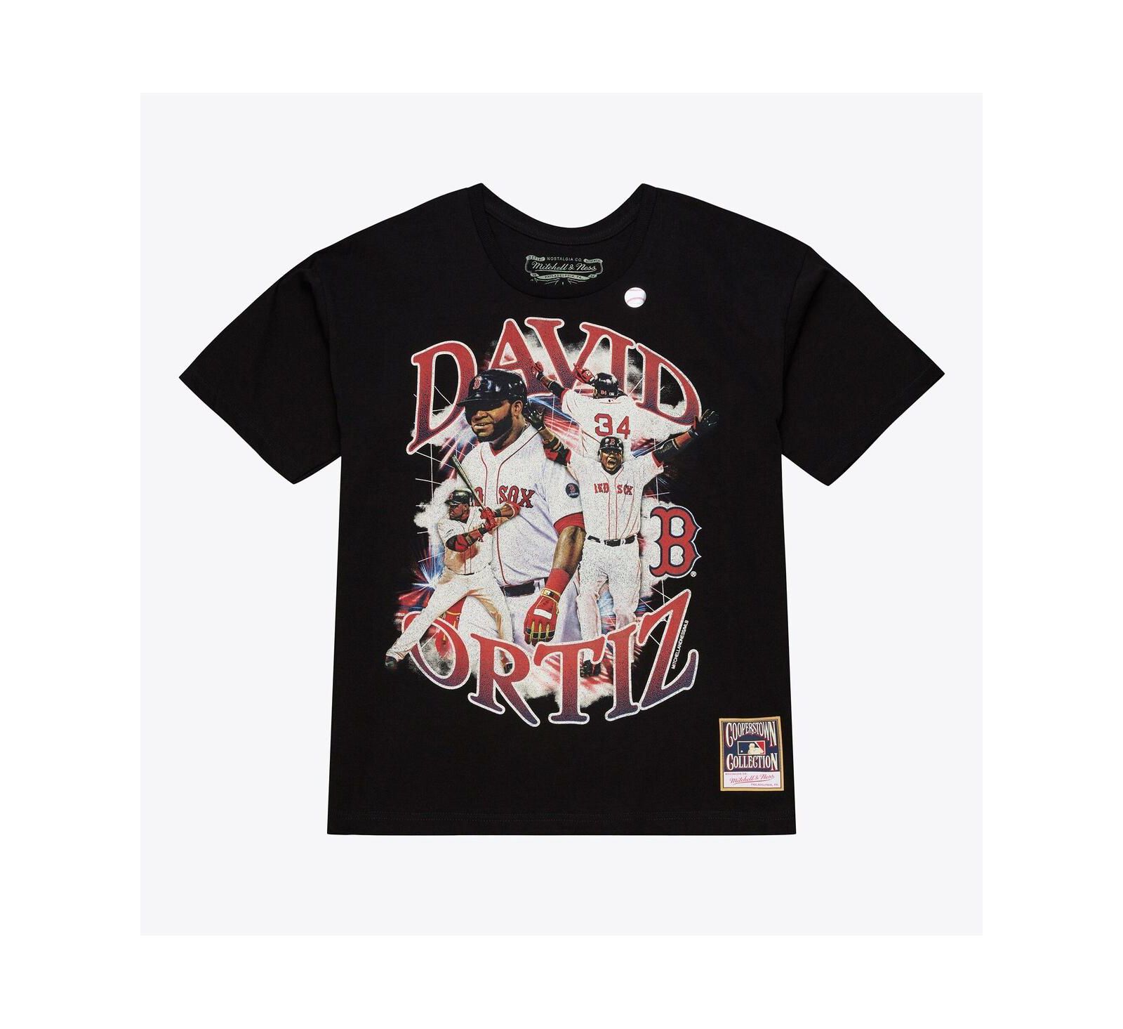 Mitchell & Ness Men's David Ortiz Black Boston Red Sox Legendary Collage Player T-Shirt