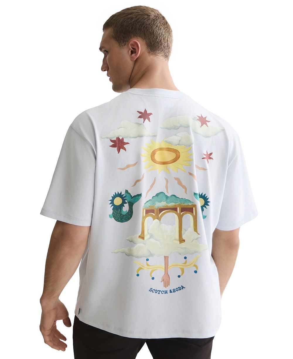 SCOTCH & SODA Men's Back Artwork Regular-Fit Short-Sleeve T-Shirt