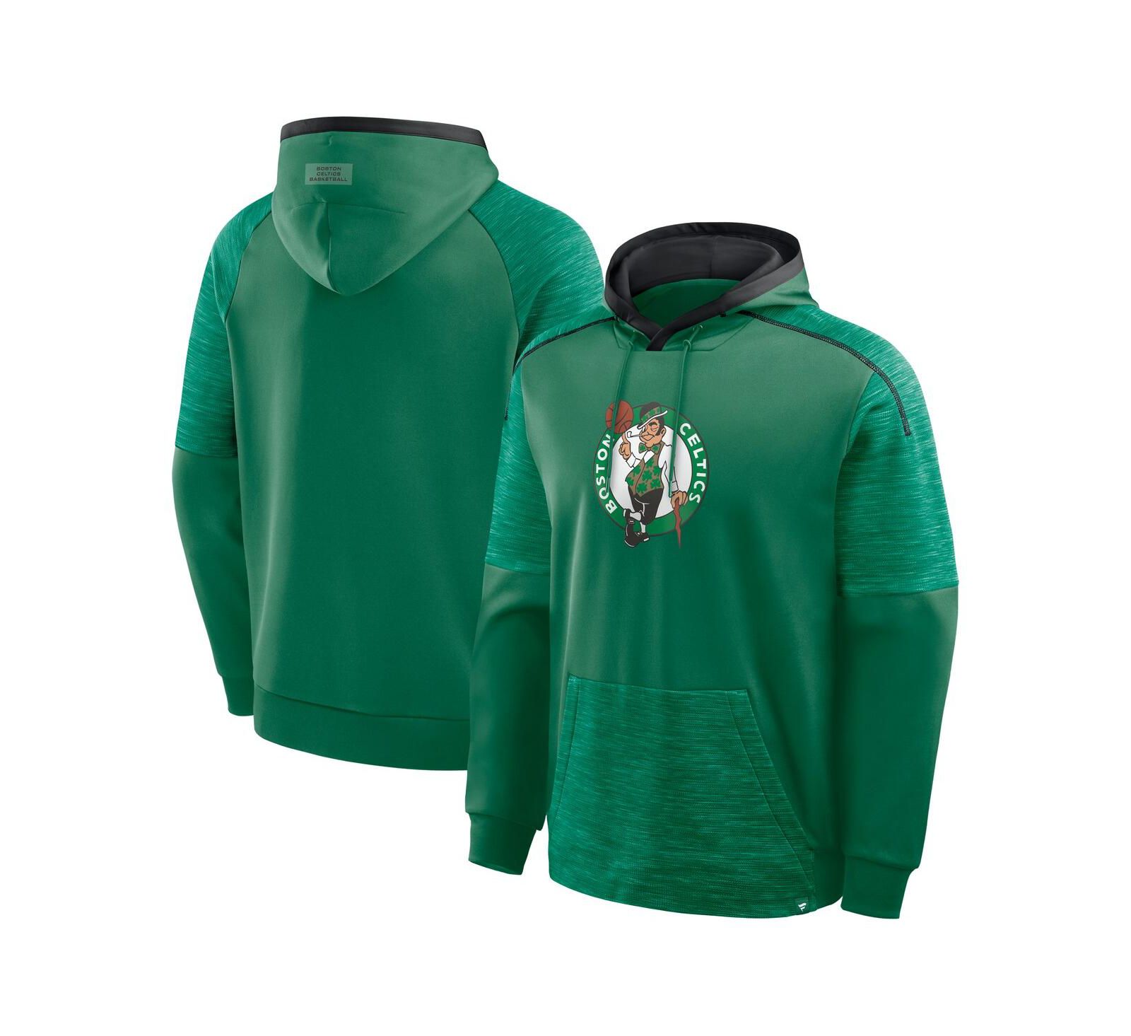 Мужское худи Fanatics Kelly Green Boston Celtics Pick Roll Defender Pullover