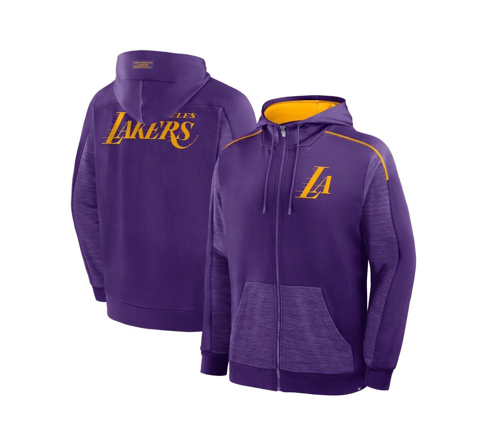 Мужская толстовка Fanatics Los Angeles Lakers Back Door Cut Play Defender Full-Zip Hoodie, фиолетовый цвет