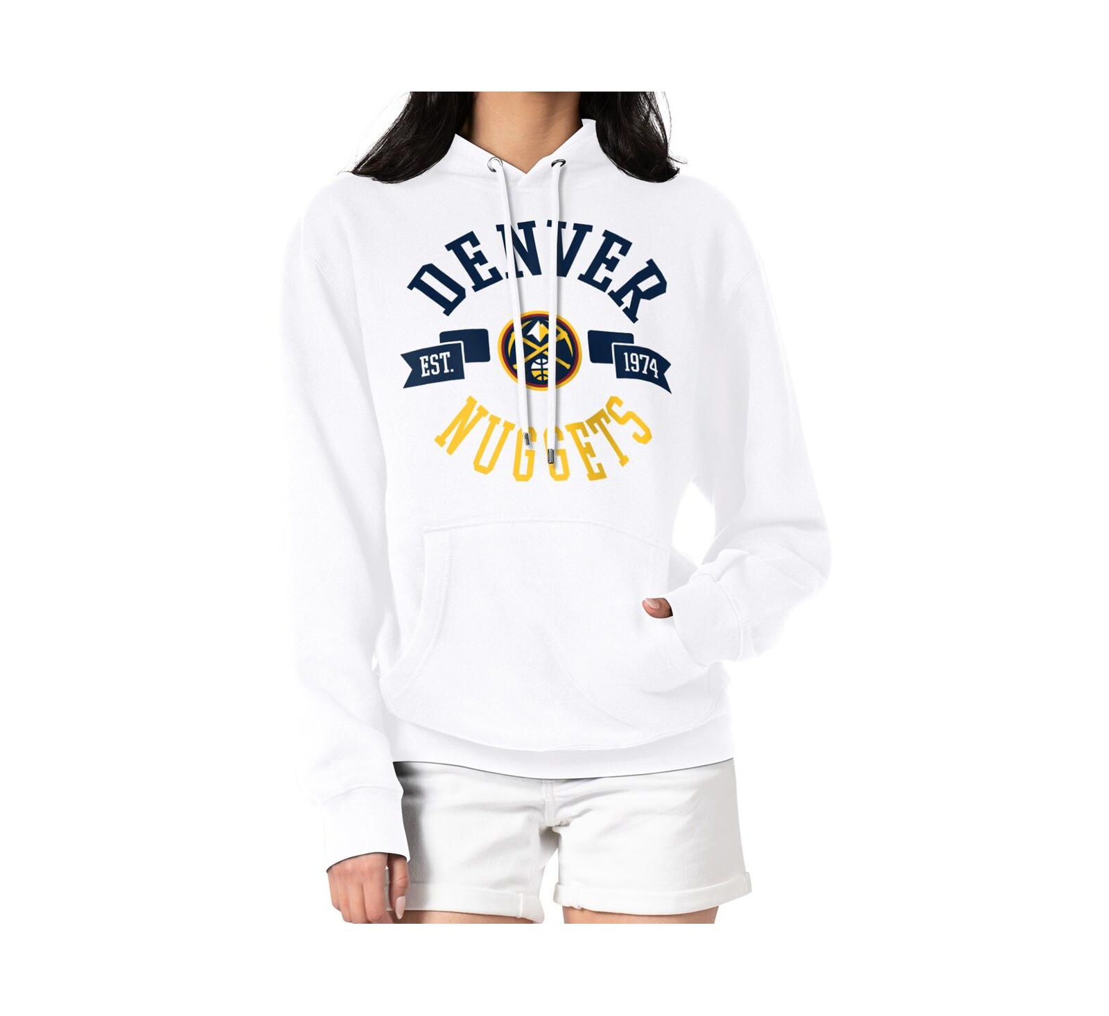 G-III 4Her by Carl Banks Women's White Denver Nuggets City Pullover Hoodie