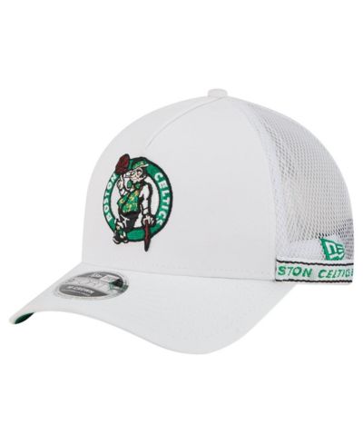 Мужская белая кепка New Era Boston Celtics Featherweight Team Tape 9FORTY M-Crown A-Frame Adjustable