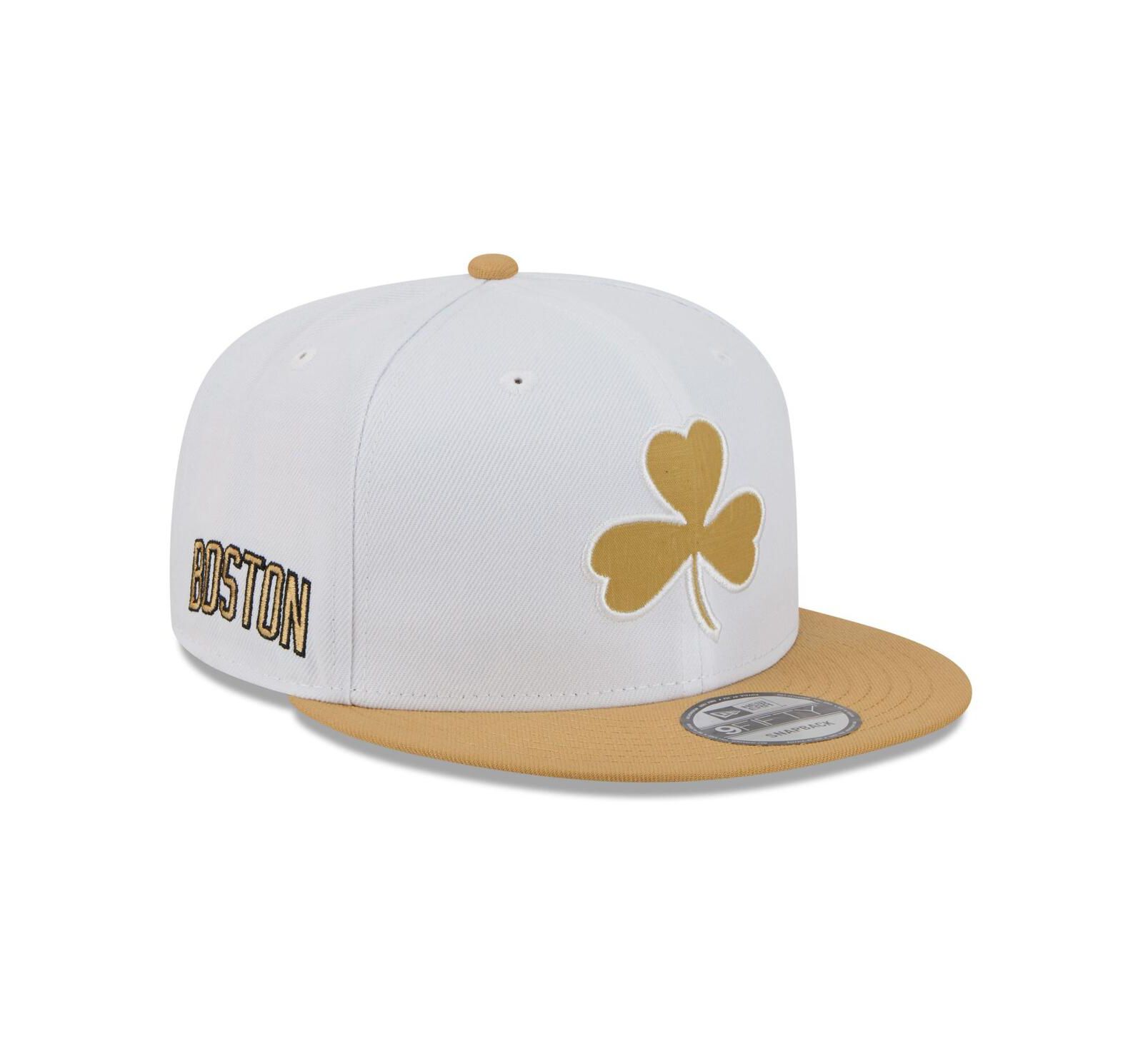 New Era Men's White/Gold Boston Celtics 2025/26 City Edition 9FIFTY Snapback Hat