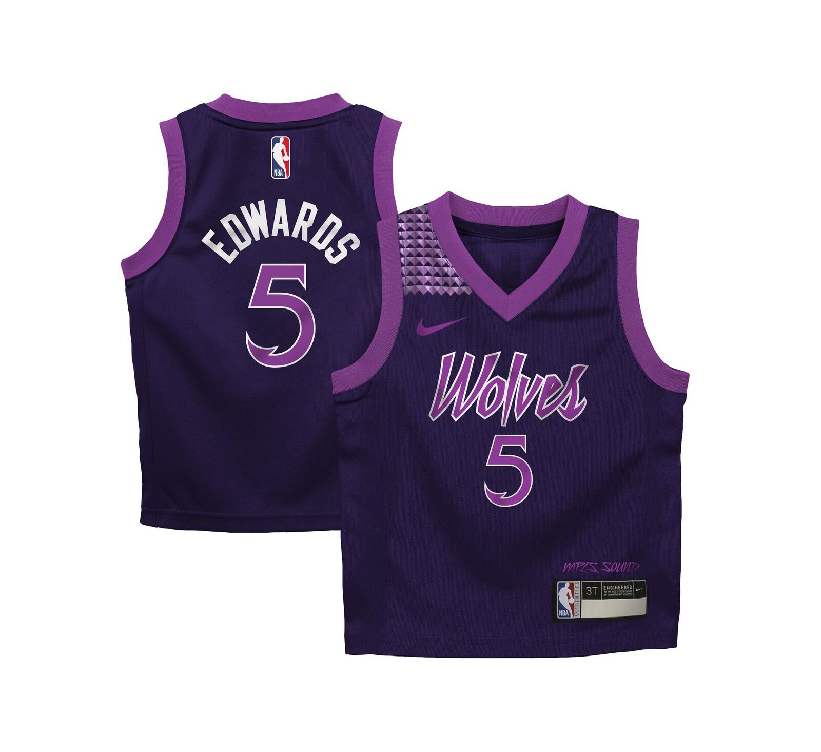 Детская джерси Nike Anthony Edwards Minnesota Timberwolves 2025/26 City Edition Swingman, фиолетовая