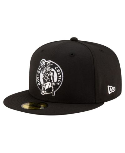 New Era Men's Black Boston Celtics Black White Logo 59FIFTY Fitted Hat