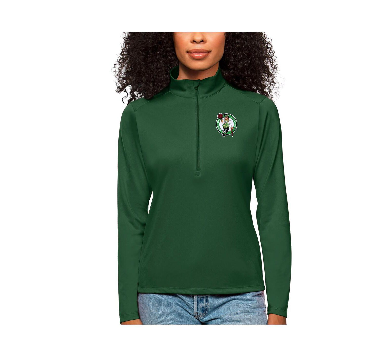 Женский свитшот Antigua Green Boston Celtics Tribute Half-Zip