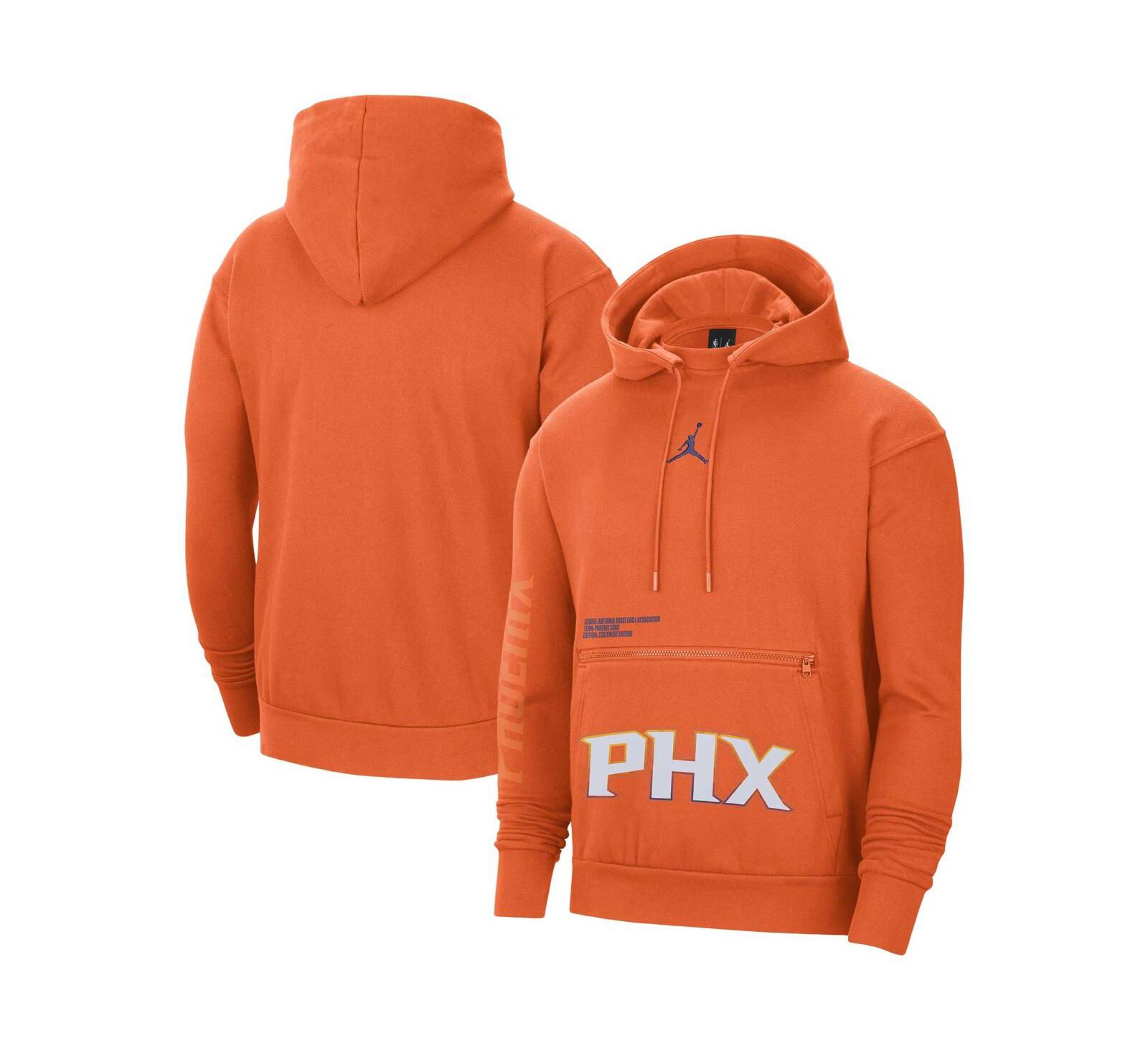 Мужское худи Jordan Orange Phoenix Suns Courtside Statement Edition Pullover
