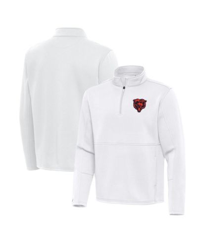Antigua Men's White Chicago Bears Twist Quarter-Zip Pullover Jacket