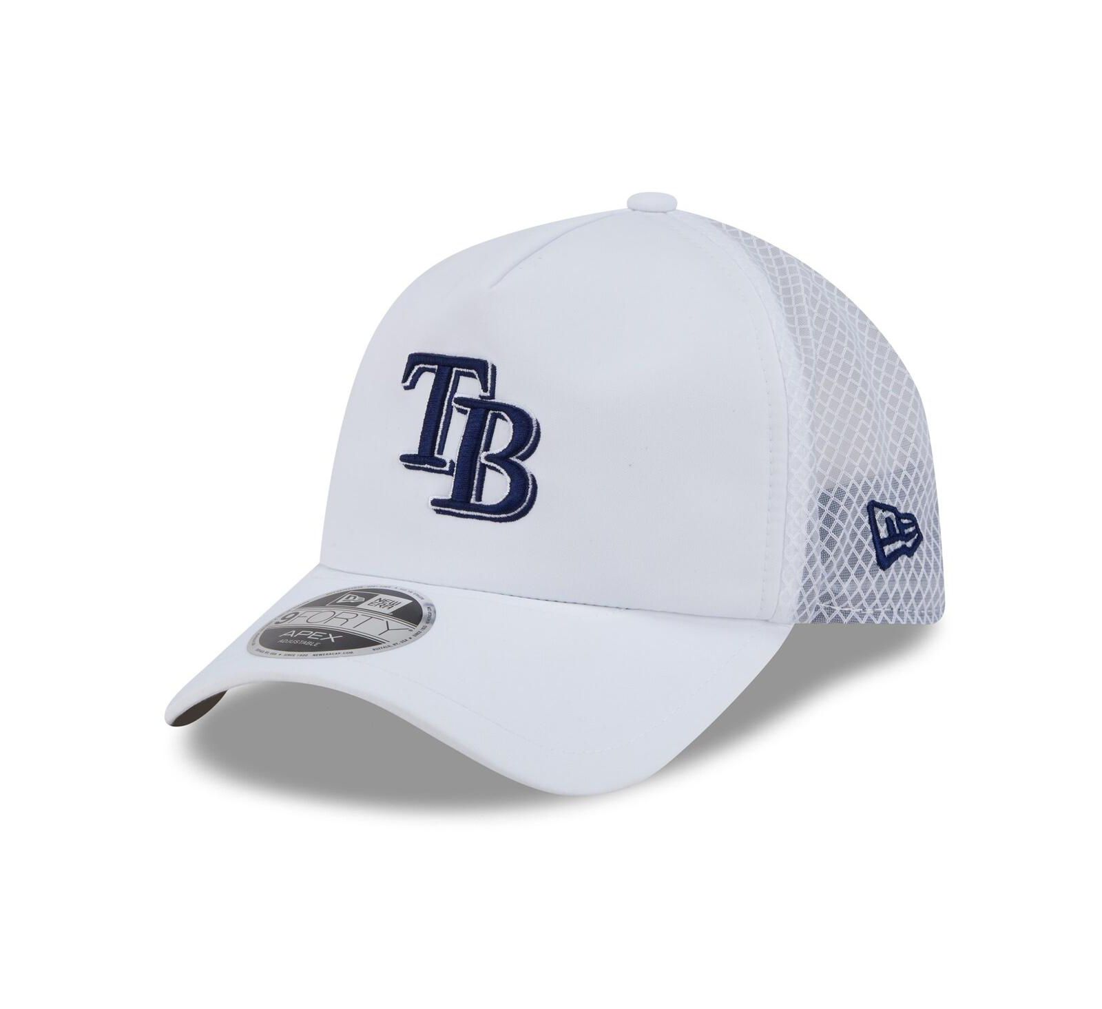 New Era Men's White Tampa Bay Rays 2026 Batting Practice Apex 9FORTY Adjustable Trucker Hat