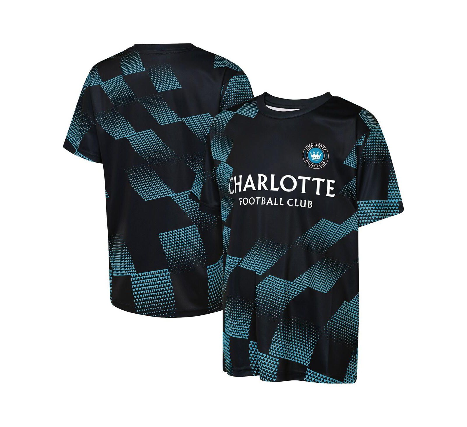 Футболка Outerstuff Big Boys and Girls Black Charlotte FC Sheer Thrill