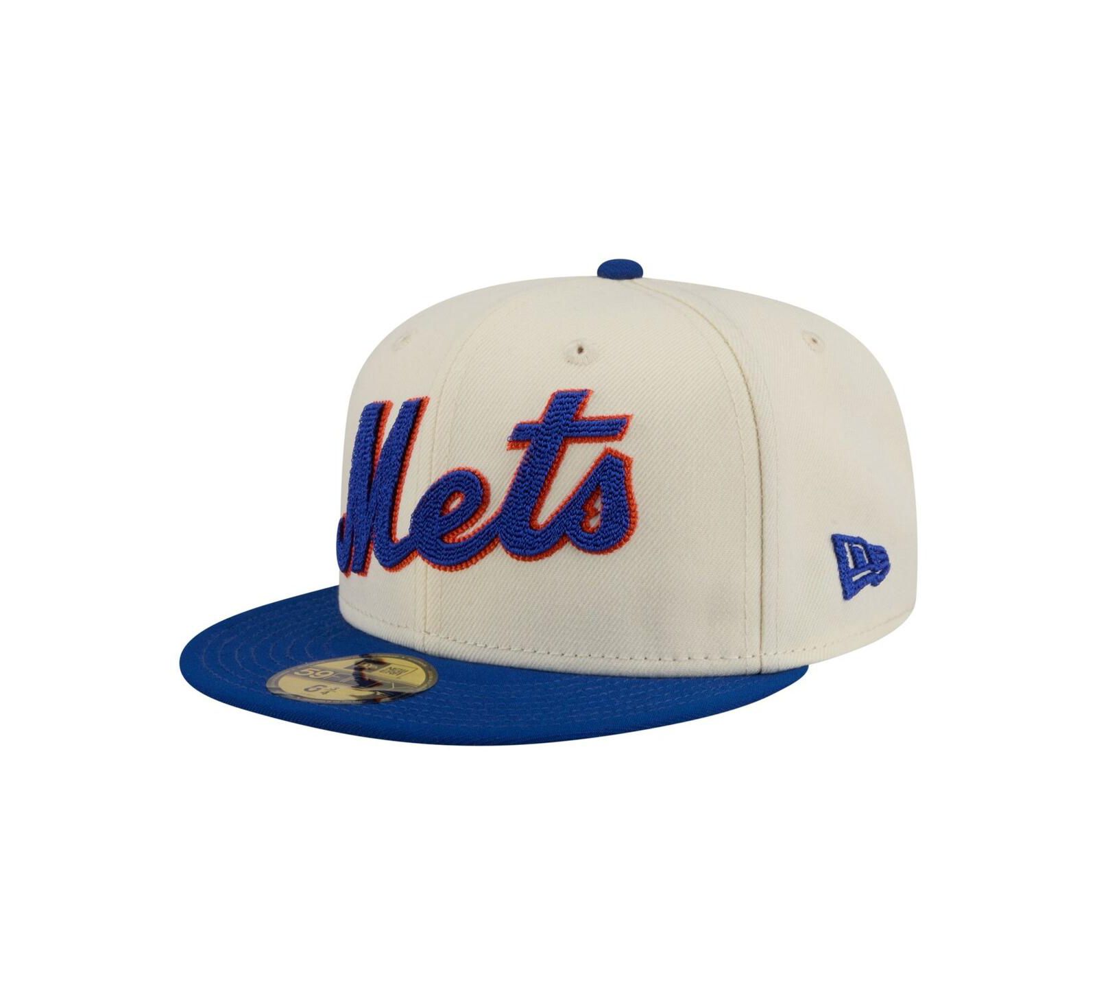 New Era Men's Cream New York Mets Two-Tone Stitch 59FIFTY Fitted Hat