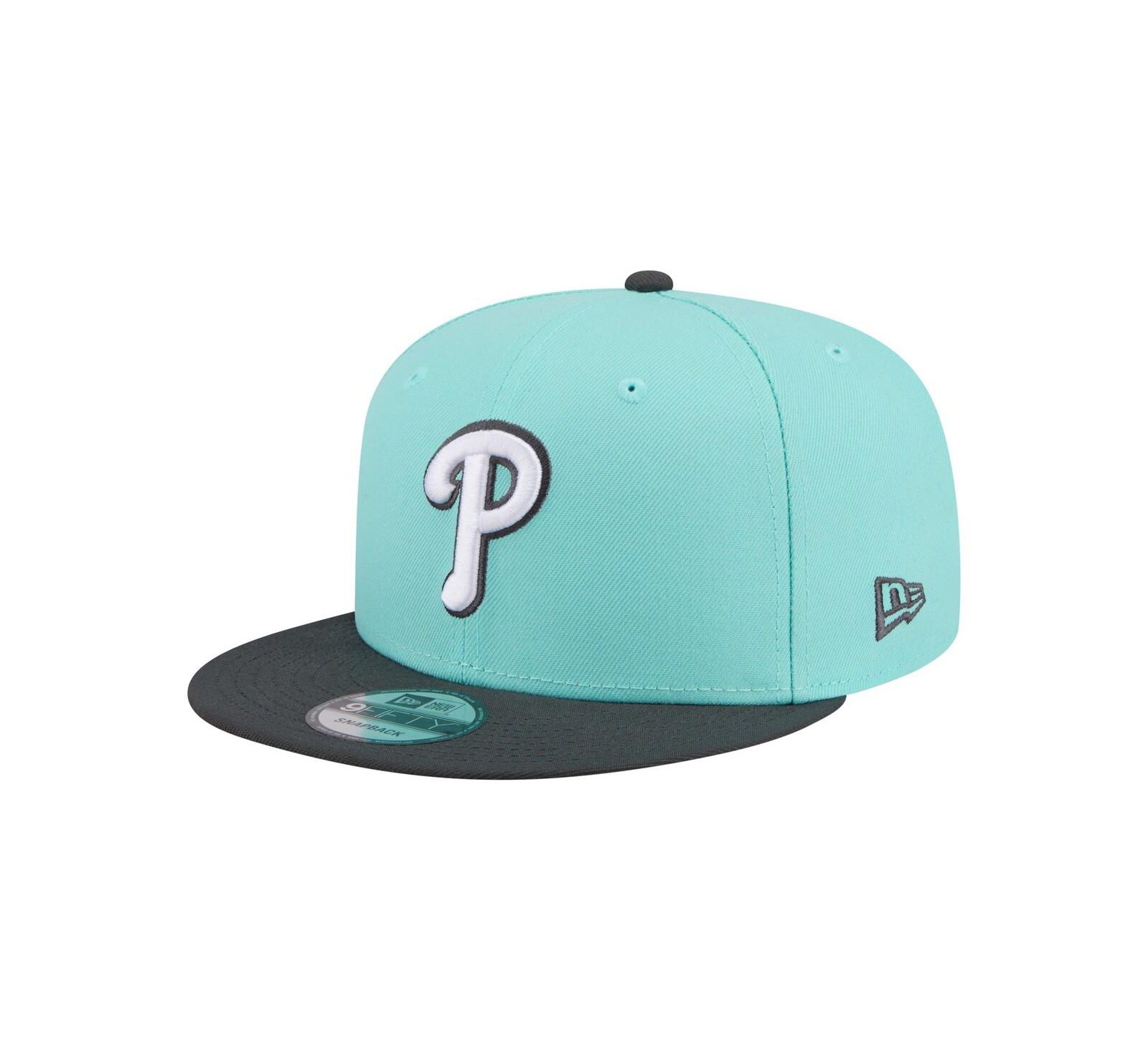 New Era Men's Turquoise/Charcoal Philadelphia Phillies Two-Tone Color Pack 9FIFTY Snapback Hat