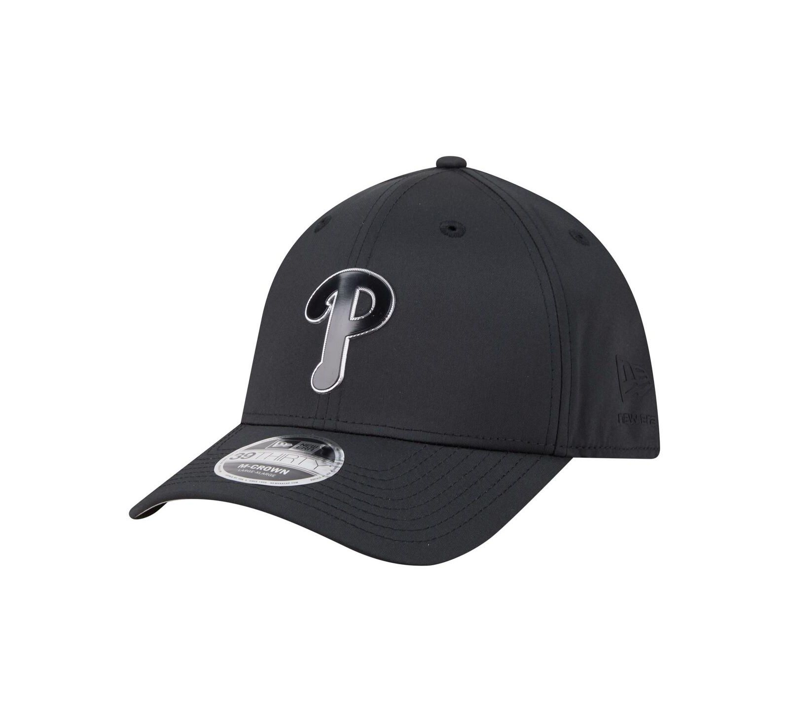 Мужская кепка New Era Philadelphia Phillies Metallic 39THIRTY M-Crown Flex Black