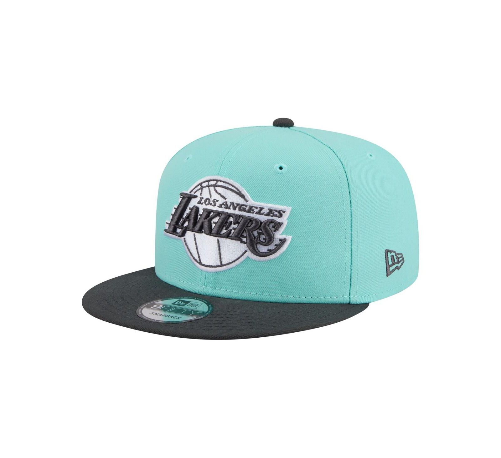 New Era Men's Turquoise/Charcoal Los Angeles Lakers Color Pack Two-Tone 9FIFTY Snapback Hat