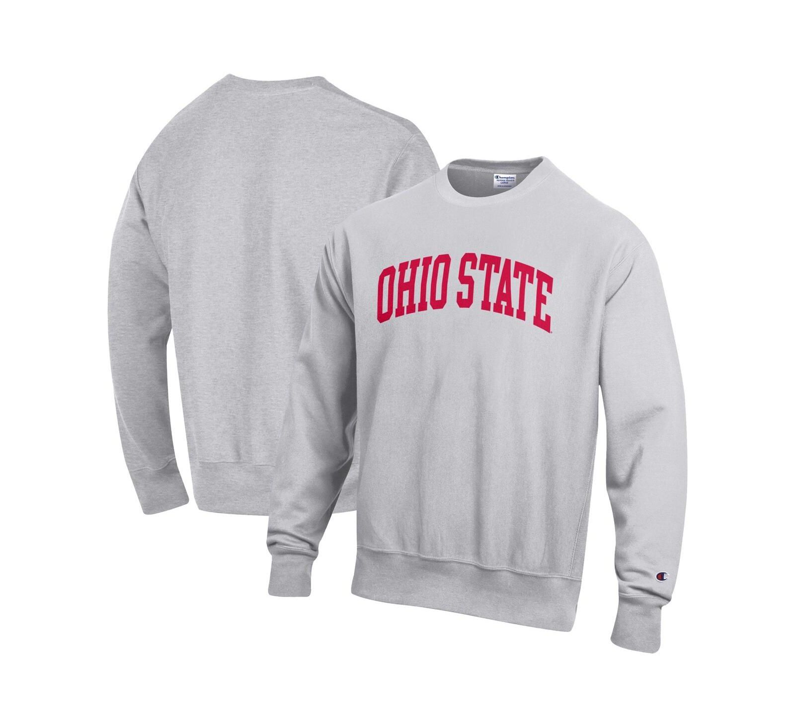 Мужское флисовое худи Champion Gray Ohio State Buckeyes Reverse Weave