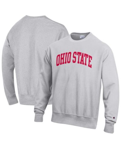 Мужское флисовое худи Champion Gray Ohio State Buckeyes Reverse Weave