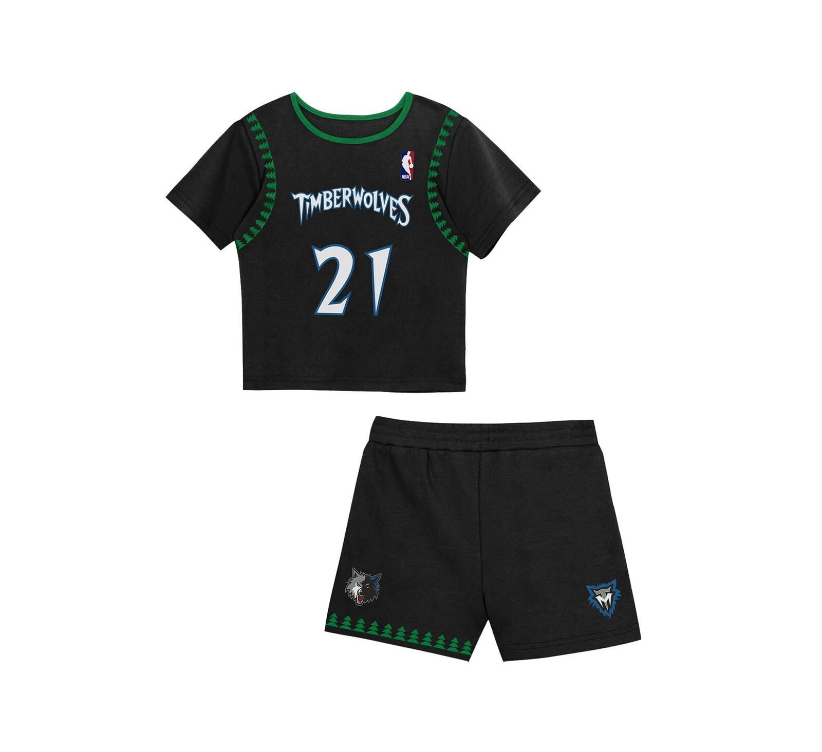 Mitchell & Ness Toddler Kevin Garnett Black Minnesota Timberwolves Play by Place T-Shirt & Shorts Set