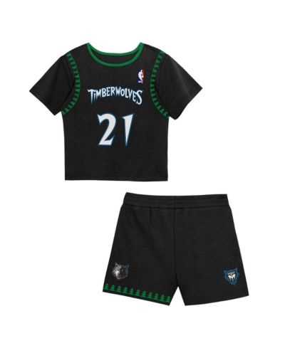 Комплект футболка и шорты Mitchell & Ness Toddler Kevin Garnett Black Minnesota Timberwolves Play by Place