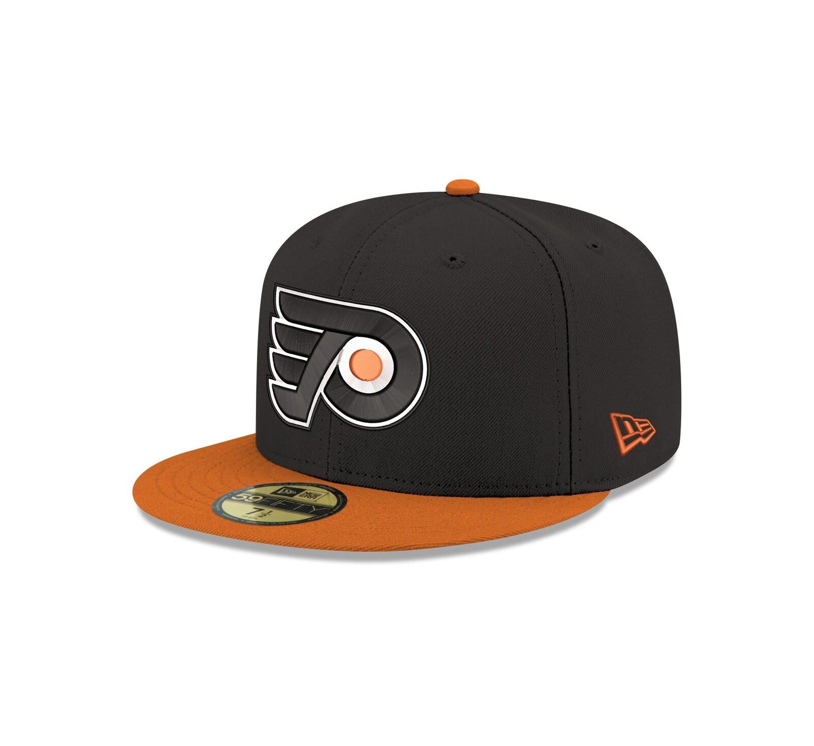 Мужская кепка New Era Black Philadelphia Flyers Core Logo Two-Tone 59FIFTY Fitted