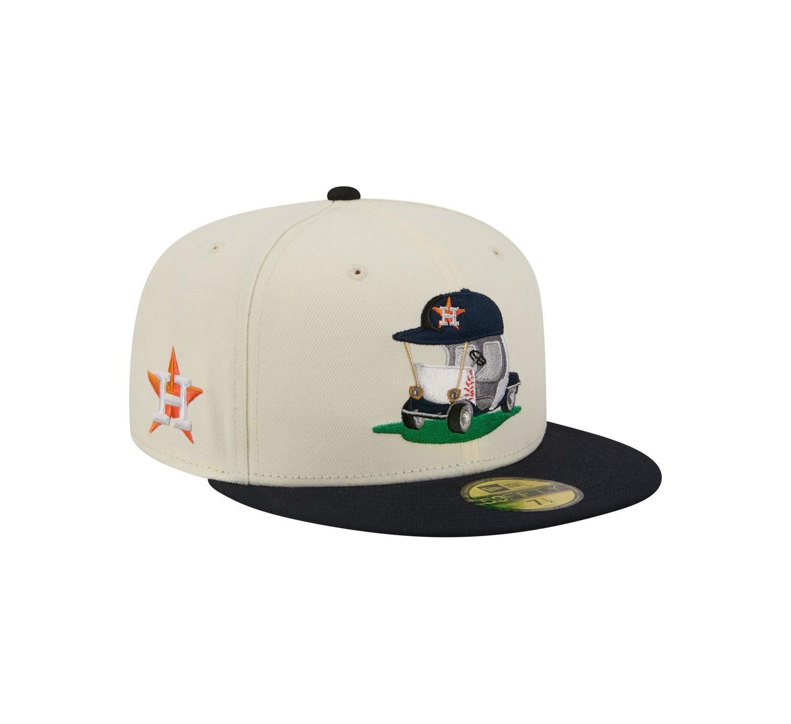 Кепка New Era Мужская Cream/Navy Houston Astros Bullpen Cart 59FIFTY Fitted Hat