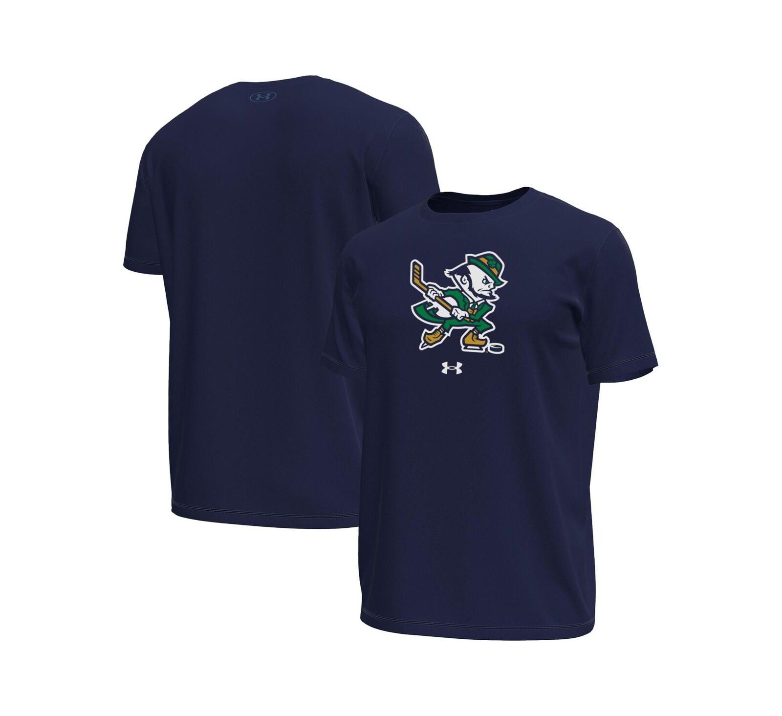 Under Armour Мужская футболка Tech Stretch Notre Dame Fighting Irish Hockey Leprechaun Navy