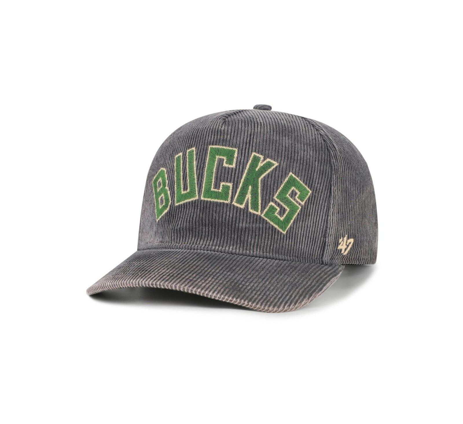 '47 Brand Men's Charcoal Milwaukee Bucks Reclaim Snow Wash Corduroy Adjustable Hitch Hat