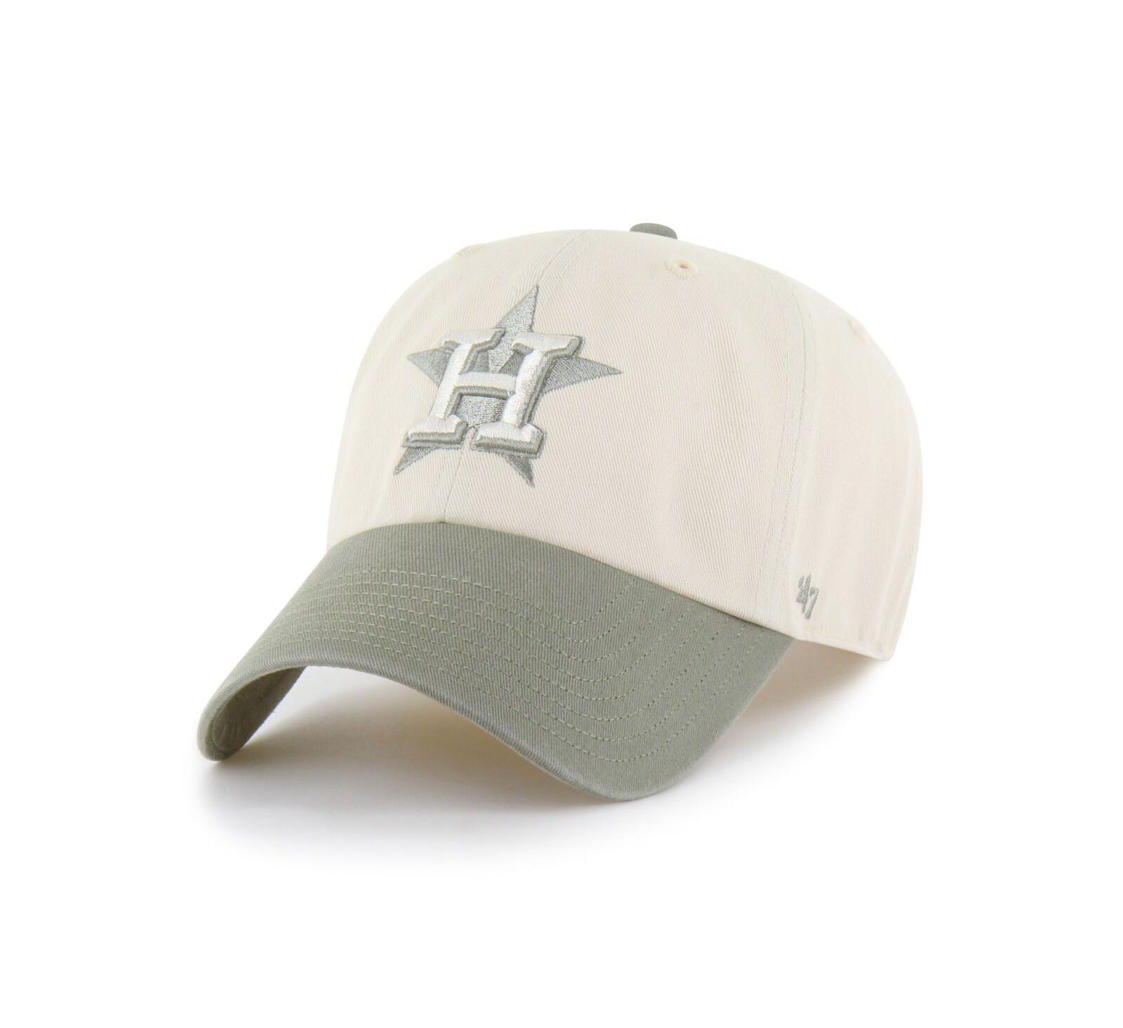 '47 Brand Men's Natural/Olive Houston Astros Two-Tone Fashion Clean Up Adjustable Hat