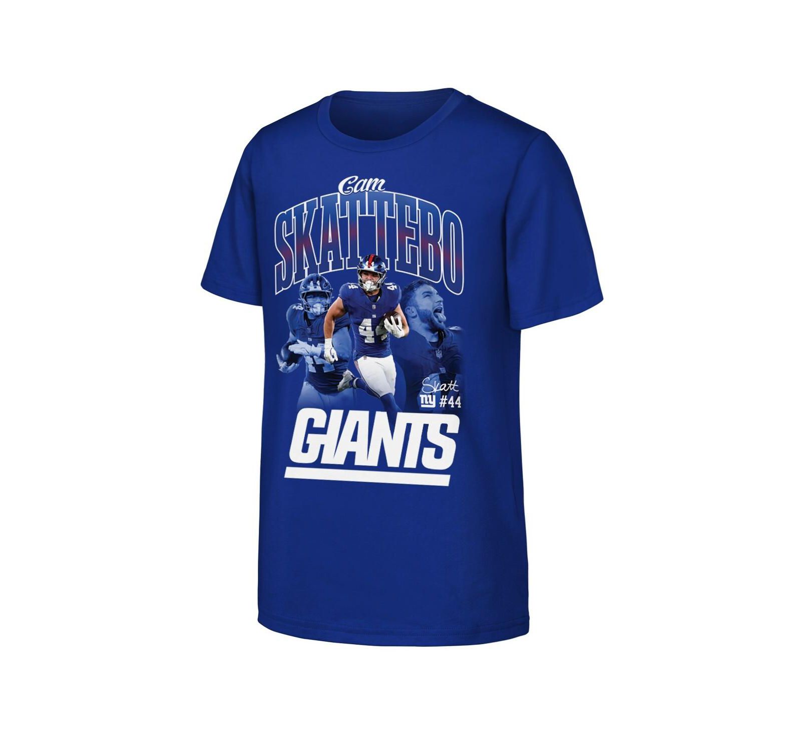 Детская футболка Outerstuff Cam Skattebo Royal New York Giants Triple Pic