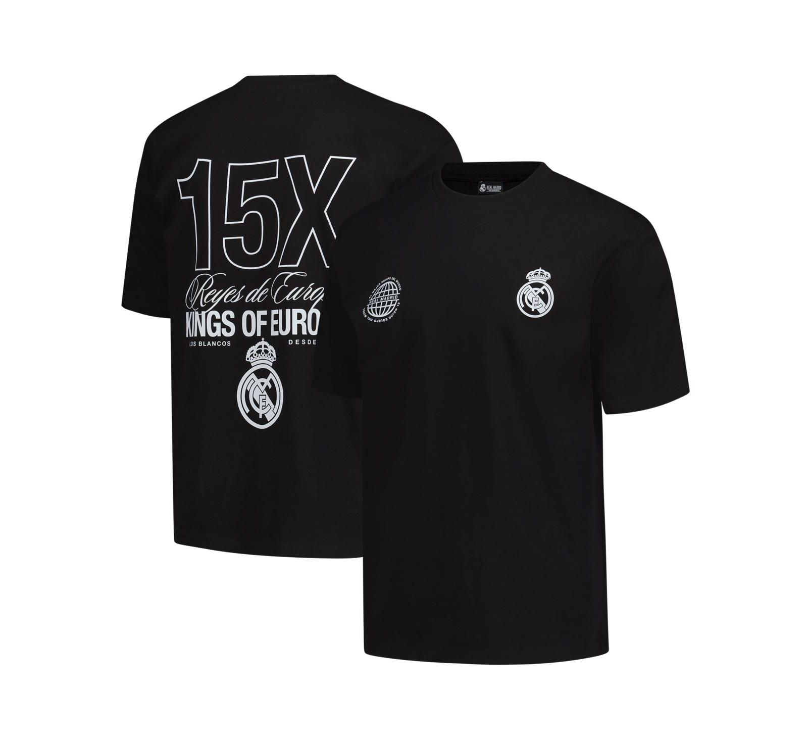 Peace Collective Men's and Women's Black Real Madrid European Champions Heavyweight T-Shirt