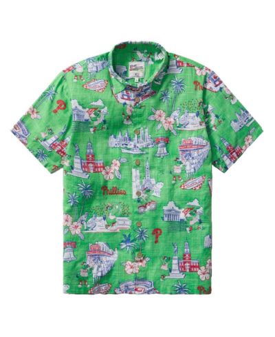 Reyn Spooner Men's Green Philadelphia Phillies Scenic Tri-Blend Button-Down Shirt