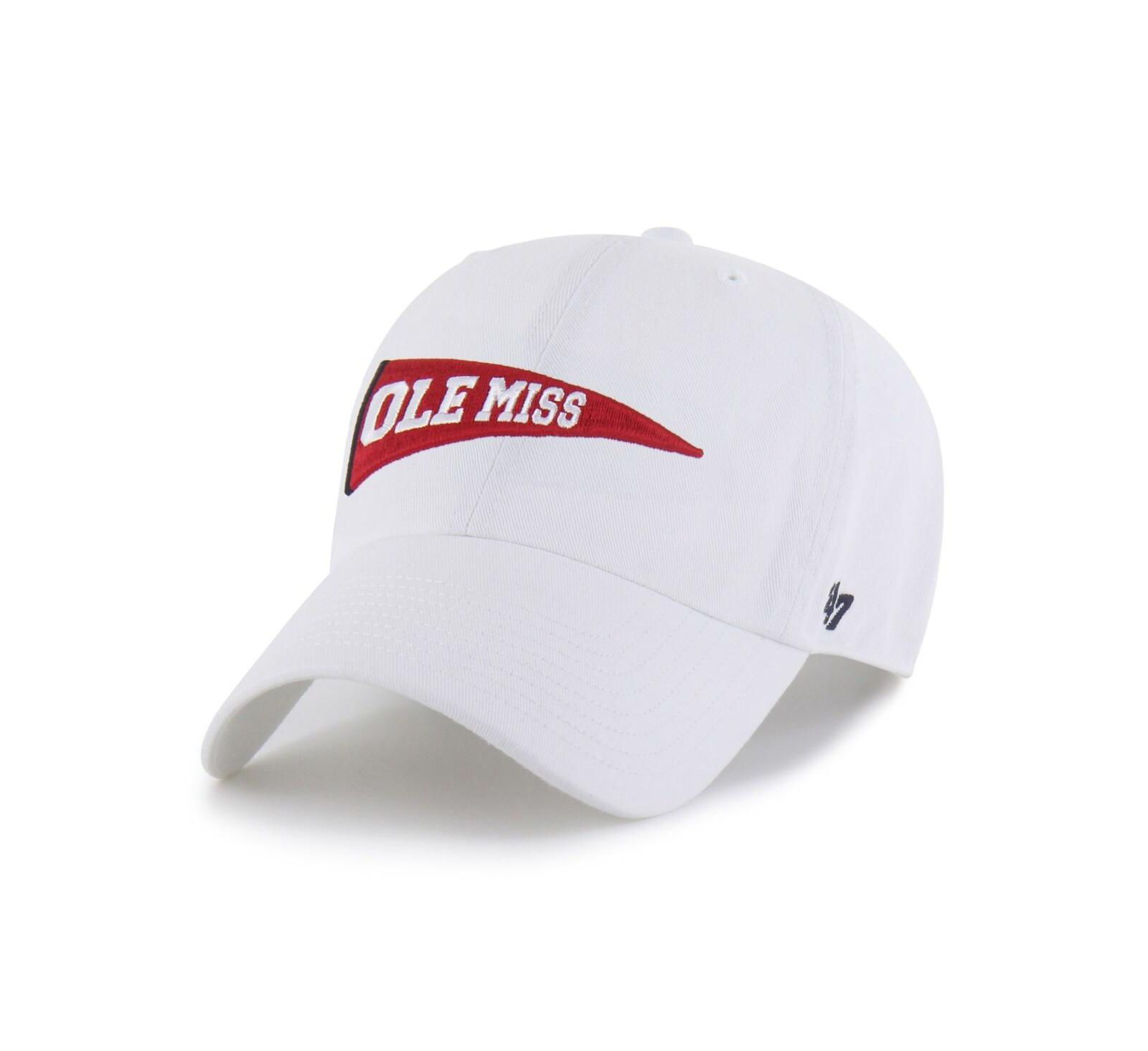 '47 Brand Men's White Ole Miss Rebels Vault Clean Up Adjustable Hat