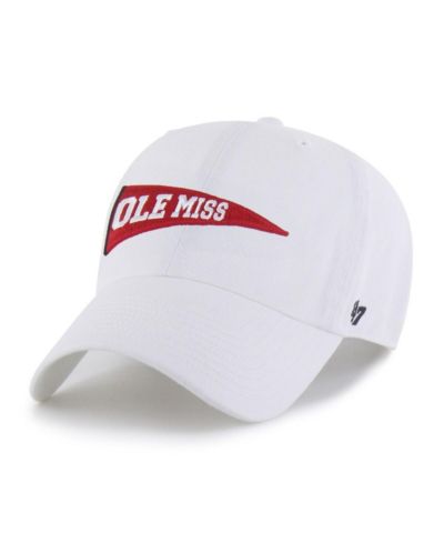 Мужская регулируемая кепка '47 Brand White Ole Miss Rebels Vault Clean Up