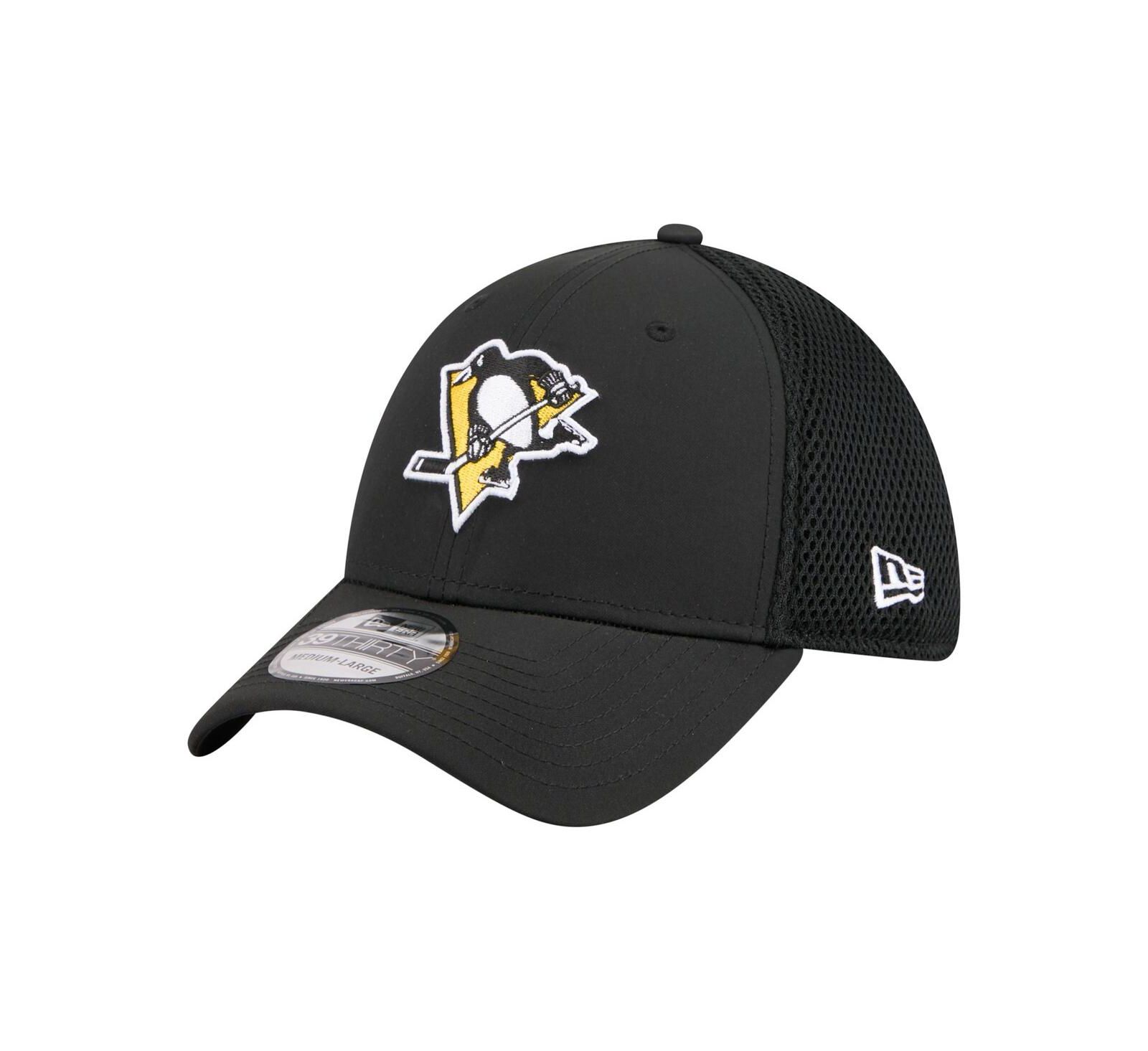 Мужская кепка New Era Pittsburgh Penguins Logo 39THIRTY Flex черная