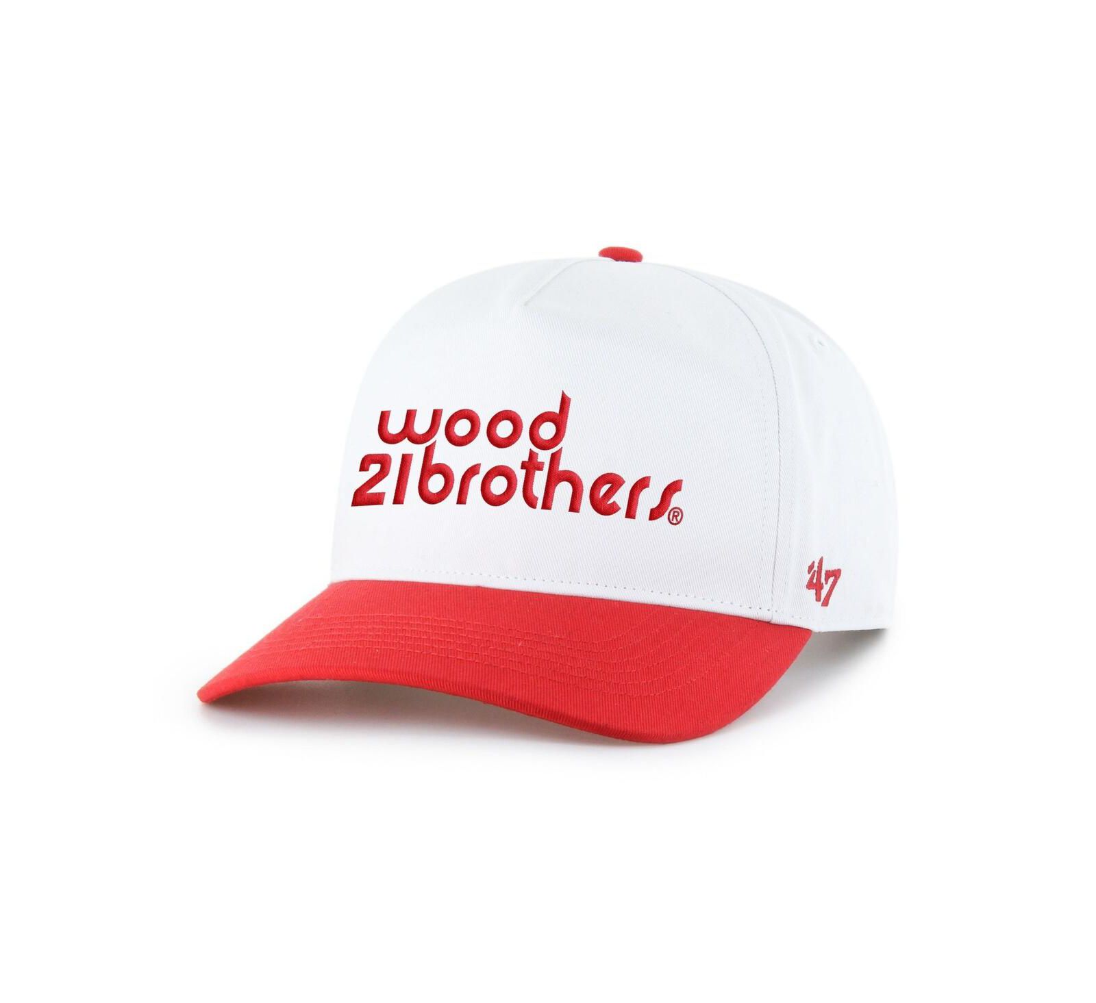 '47 Brand Men's White/Red Wood Brothers Racing NASCAR Two-Tone Team Adjustable Hitch Hat