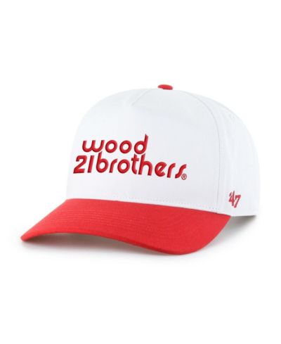 Мужская белая/красная кепка '47 Brand Men's White/Red Wood Brothers Racing NASCAR Two-Tone Team Adjustable Hitch Hat