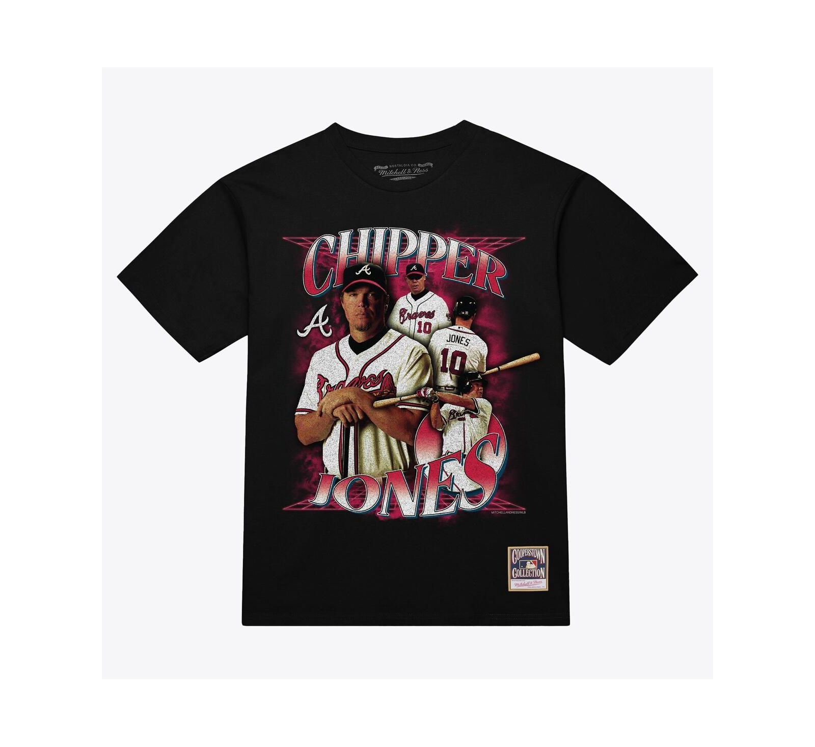 Мужская футболка Mitchell & Ness Chipper Jones Black Atlanta Braves Legendary Collage Player T-Shirt