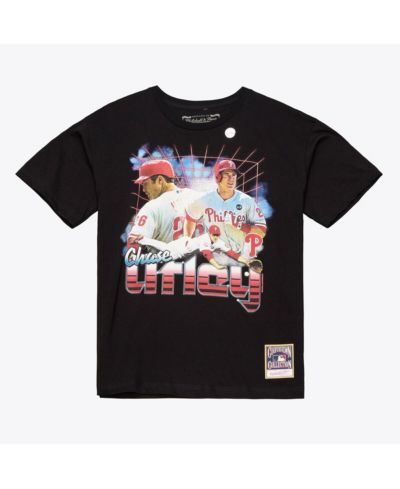 Мужская футболка Mitchell & Ness Chase Utley Black Philadelphia Phillies Legendary Collage Player