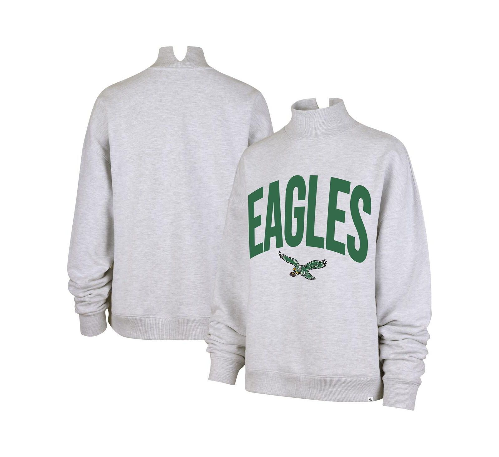 Женский свитшот '47 Brand Gray Philadelphia Eagles Subtle Muse Mock Neck