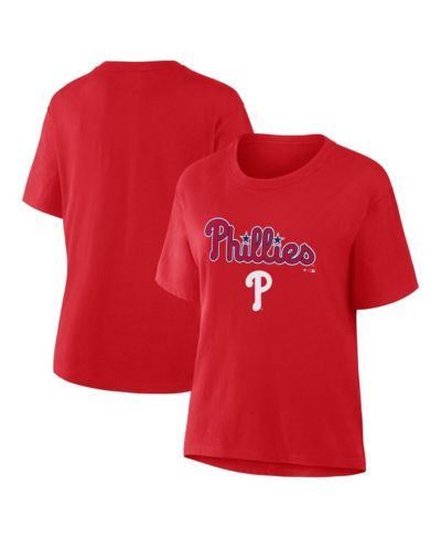 Fanatics Women's Red Philadelphia Phillies Lockup Legacy T-Shirt
