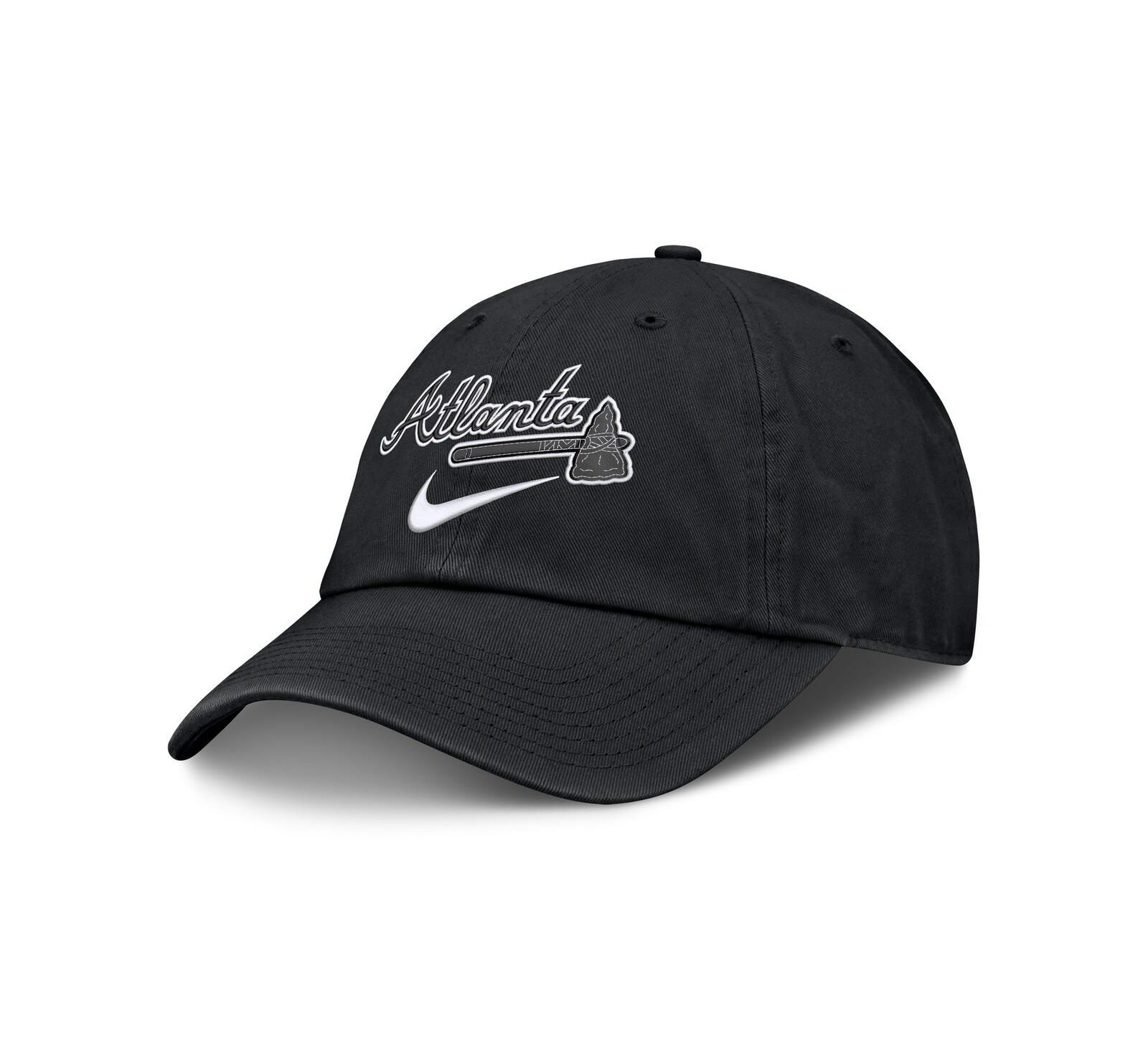 Nike Men's Black Atlanta Braves Primetime Club Adjustable Hat