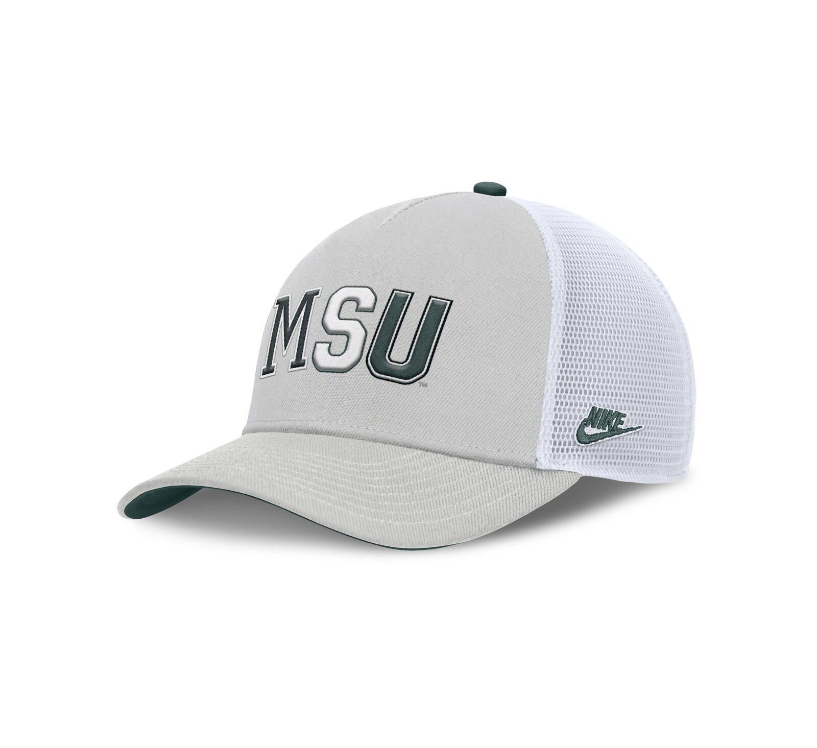 Nike Men's and Women's Gray Michigan State Spartans 2026 Basketball Refresh 5-Panel Rise Trucker Hat