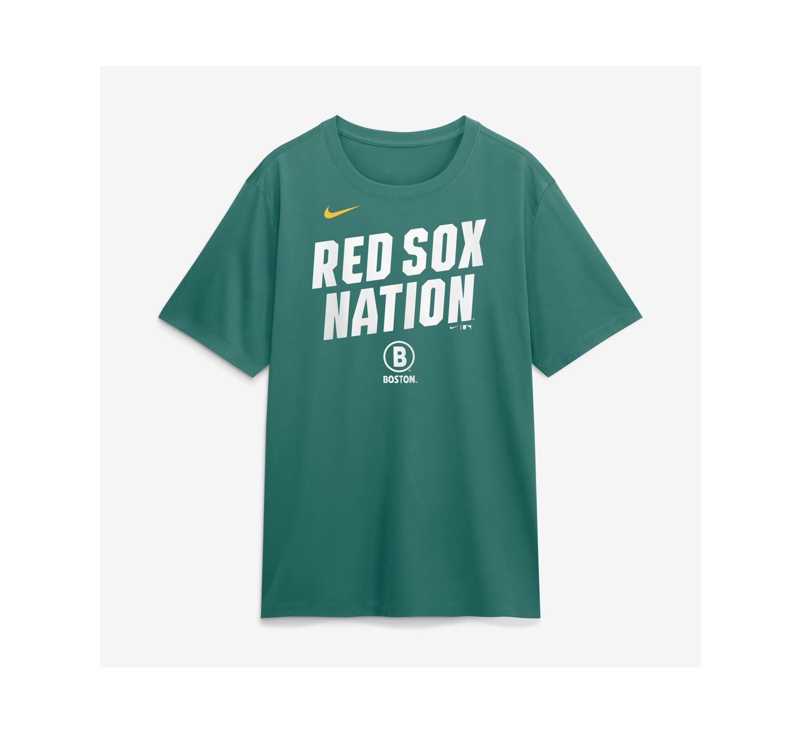 Мужская футболка Nike Boston Red Sox 2026 City Connect Team Phrase Script Dri-FIT зеленого цвета