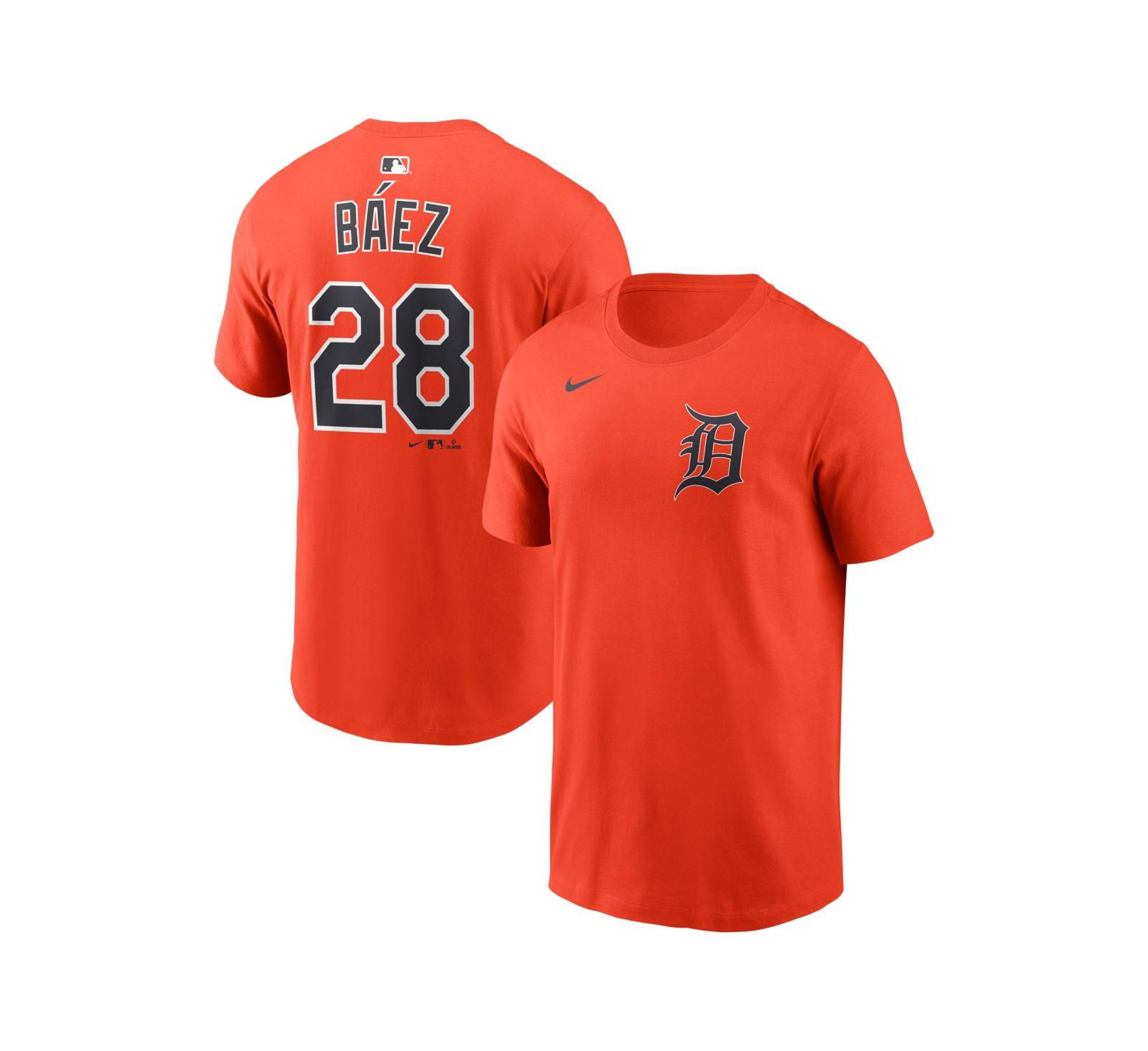 Nike Men's Javier Báez Orange Detroit Tigers Name & Number T-Shirt