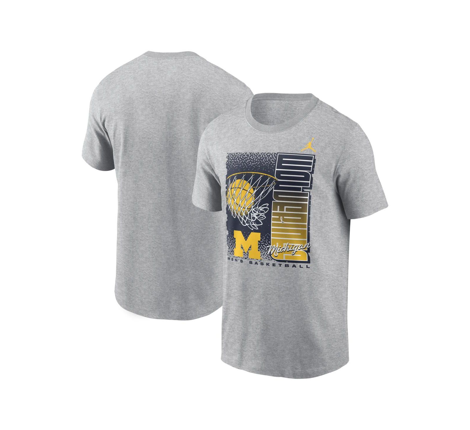 Jordan Men's Heather Gray Michigan Wolverines Basketball Refresh T-Shirt