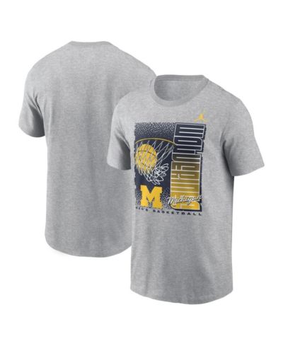 Мужская футболка Jordan Michigan Wolverines Basketball Refresh, Heather Gray