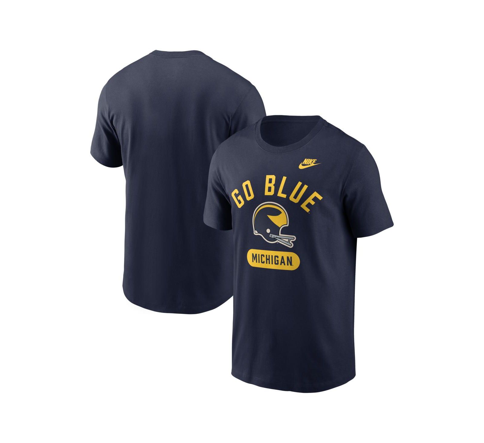 Nike Men's Navy Michigan Wolverines Legacy Arch Helmet T-Shirt
