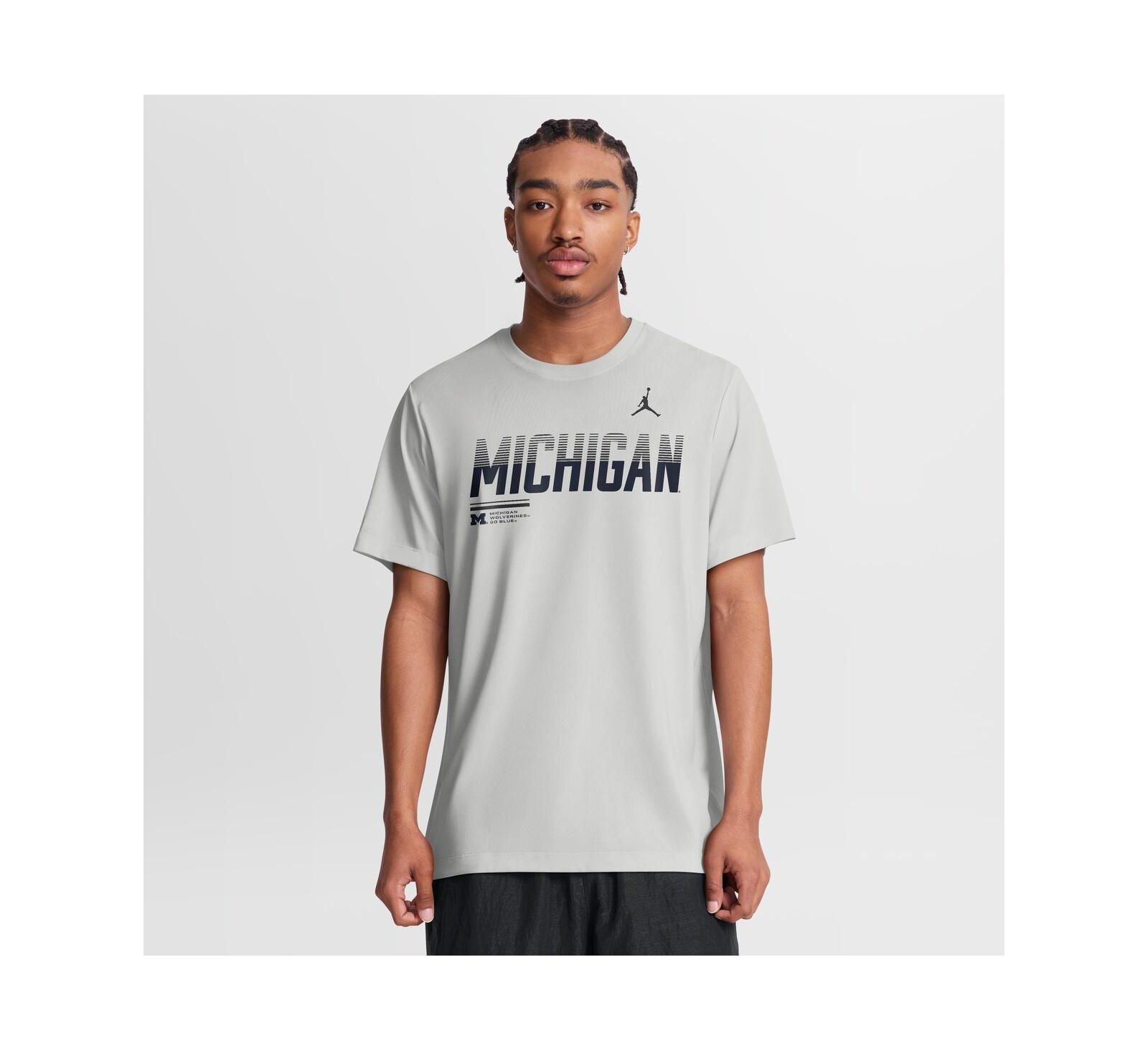 Футболка Jordan Men's Gray Michigan Wolverines Sideline Legend Dri-FIT