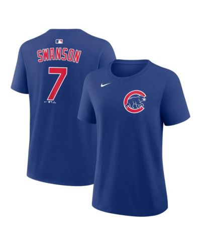 Футболка Nike Women's Dansby Swanson Royal Chicago Cubs Name and Number