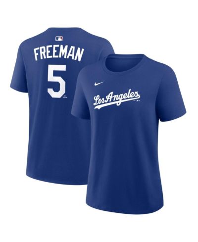 Nike Women's Freddie Freeman Royal Los Angeles Dodgers Name and Number T-Shirt